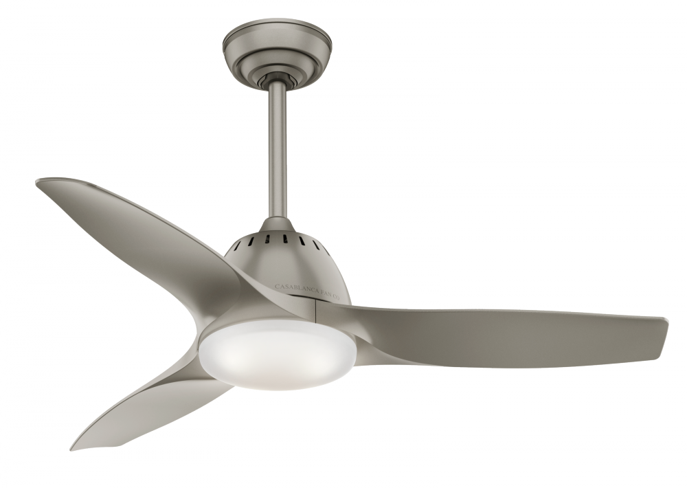 Casablanca 44 inch Wisp Painted Pewter Ceiling Fan with LED Light Kit and Handheld Remote