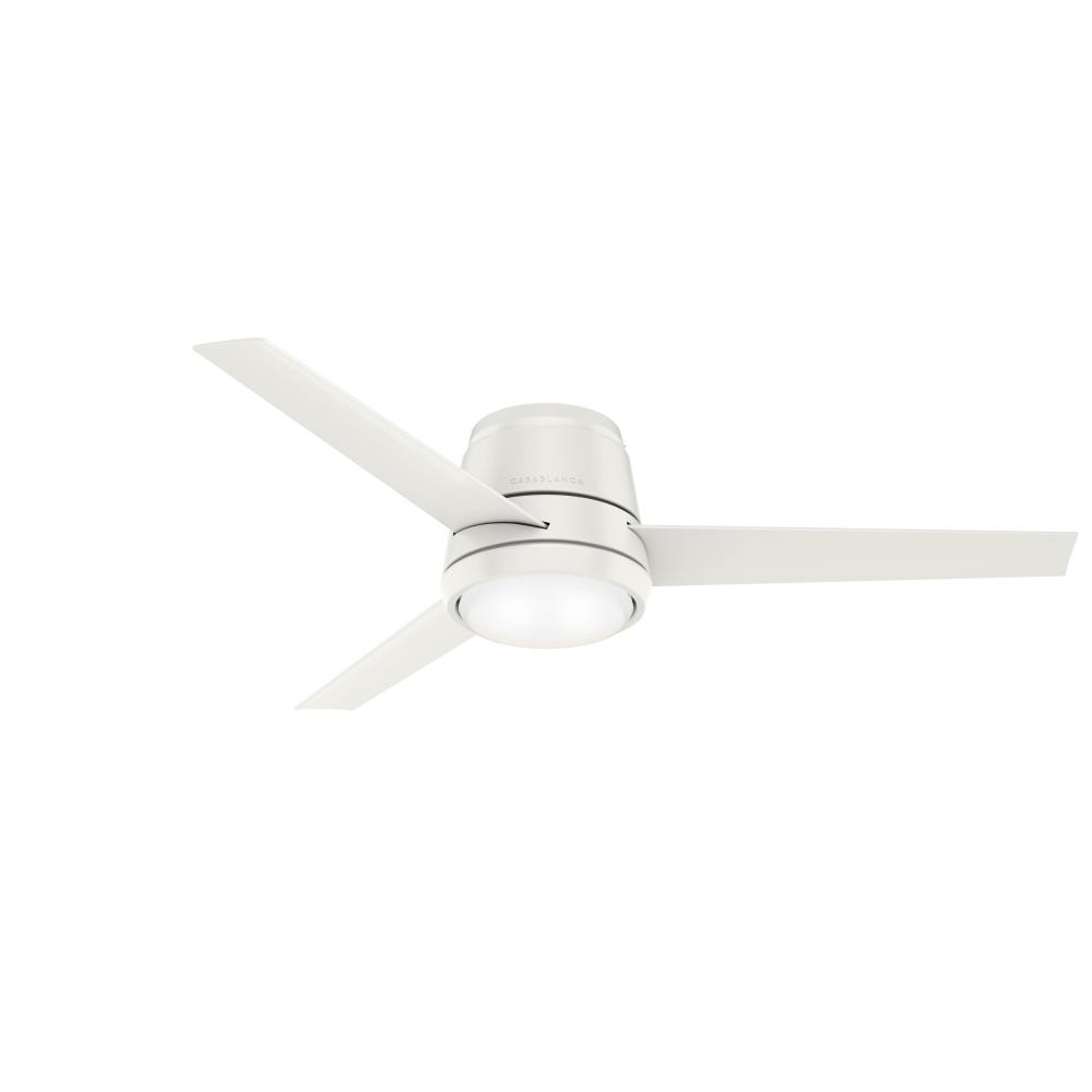 Casablanca 54 inch Commodus Fresh White Low Profile Ceiling Fan with LED Light Kit and Wall Control