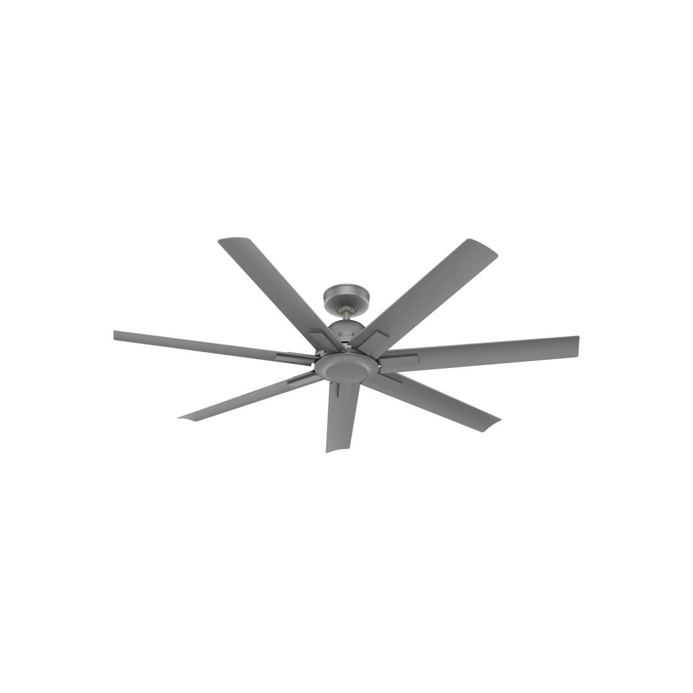 Hunter 60 inch Downtown ENERGY STAR® Matte Silver Damp Rated Ceiling Fan and Wall Control