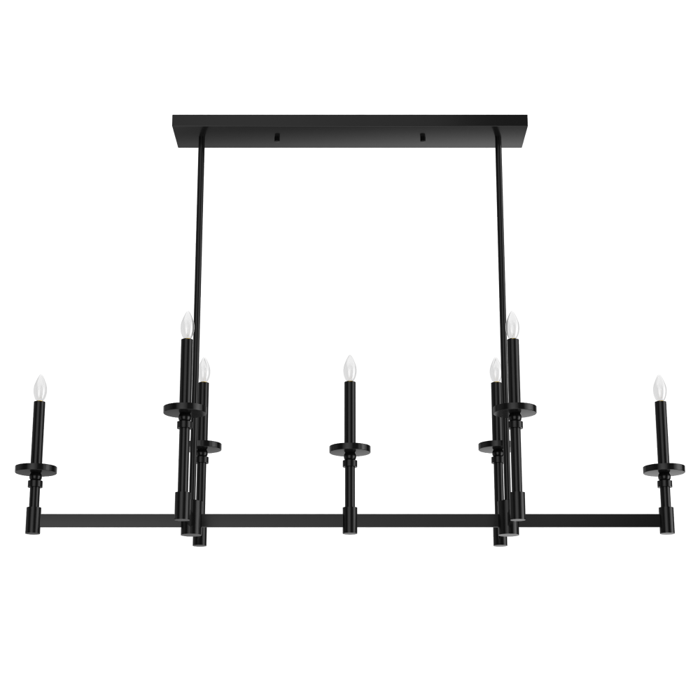 Hunter Briargrove Matte Black 7 Light Chandelier Ceiling Light Fixture