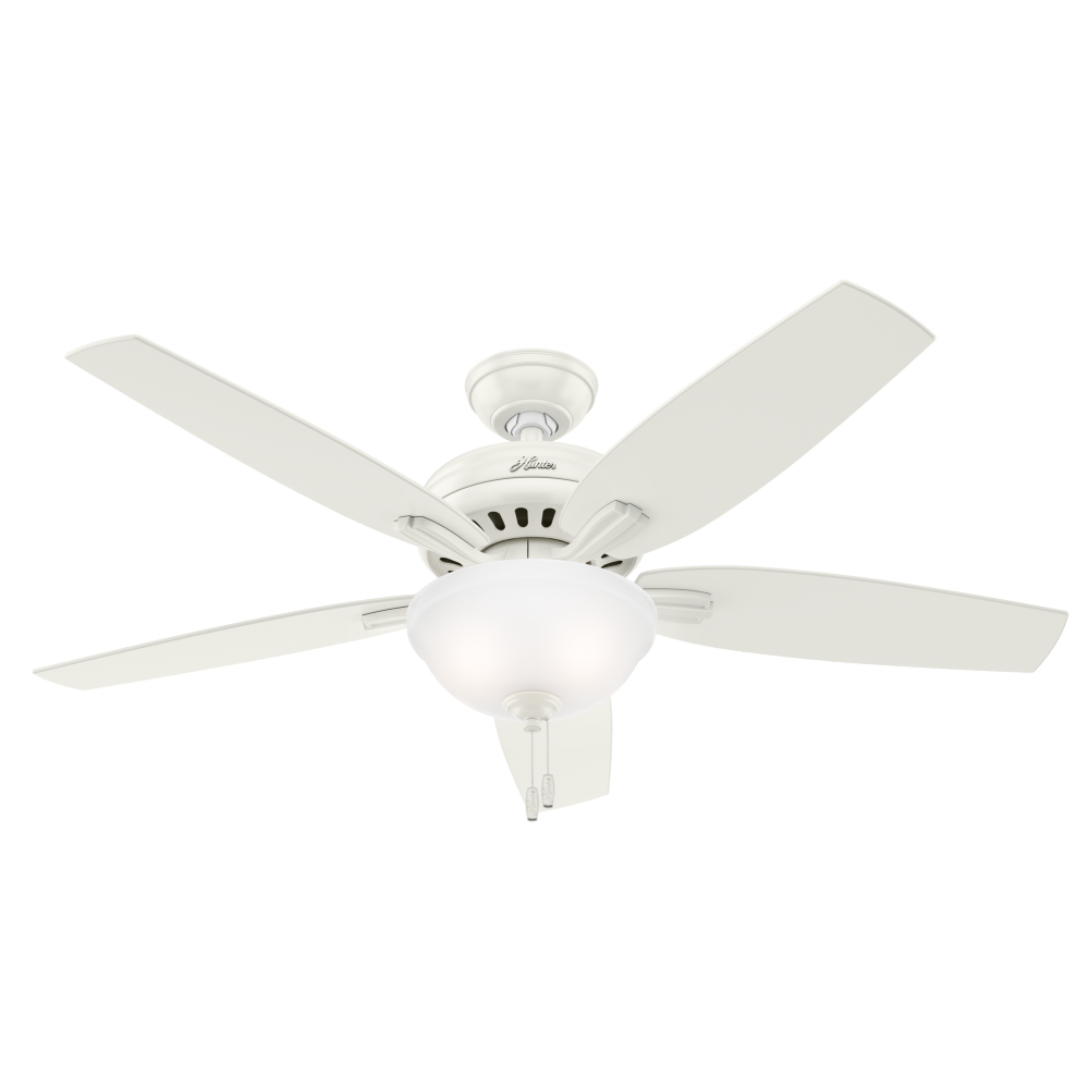 Hunter 52 inch Newsome Fresh White Ceiling Fan with LED Light Kit and Pull Chain