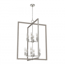 Hunter 19859 - Hunter Woodburn Brushed Nickel 12 Light Pendant Ceiling Light Fixture