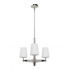 Hunter 19877 - Hunter Nolita Brushed Nickel with Cased White Glass 3 Light Chandelier Ceiling Light Fixture