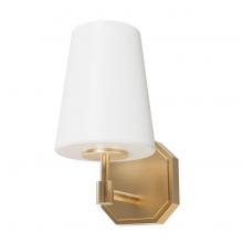 Hunter 19890 - Hunter Nolita Alturas Gold with Cased White Glass 1 Light Sconce Wall Light Fixture