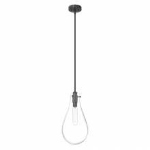 Hunter 19563 - Hunter Lundin Noble Bronze with Clear Glass 1 Light Pendant Ceiling Light Fixture