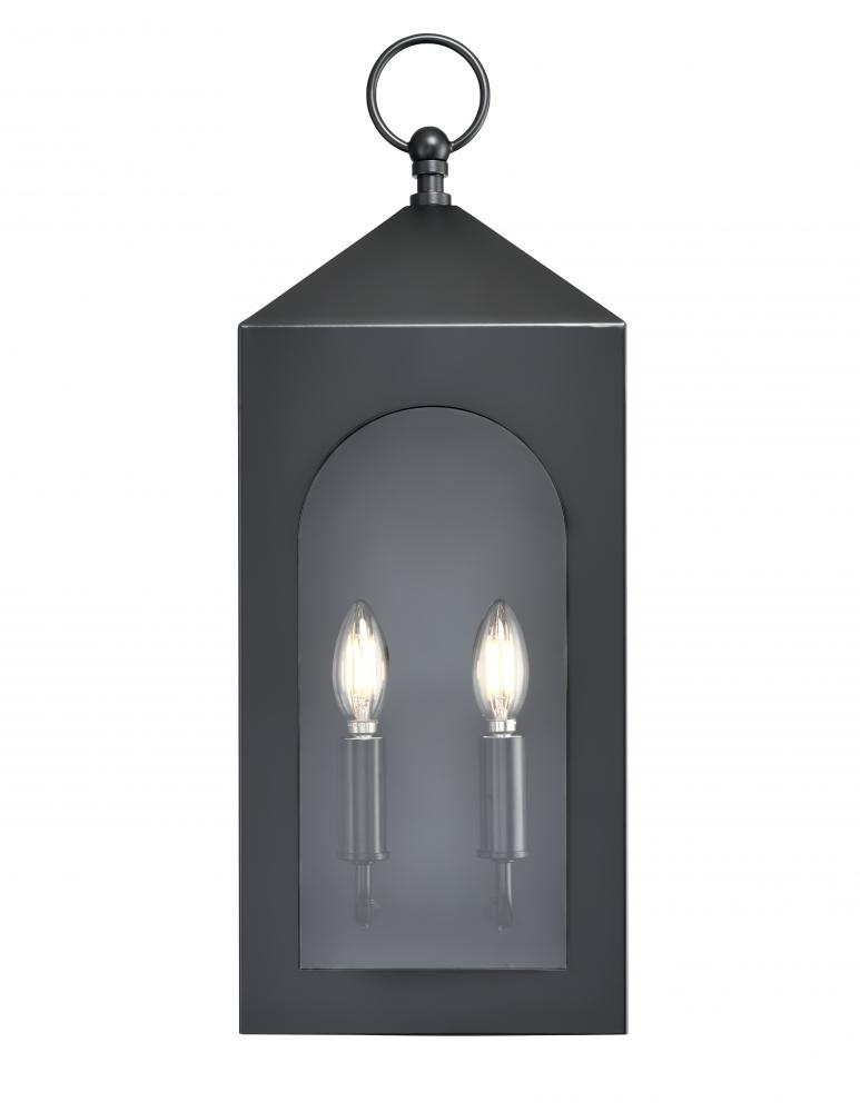 Bratton 2-Light Outdoor Wall Sconce Powder Coated Black