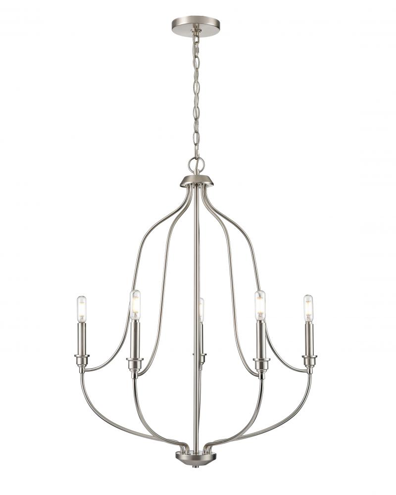 Senoia 5-Light Chandelier Ceiling Light Brushed Nickel