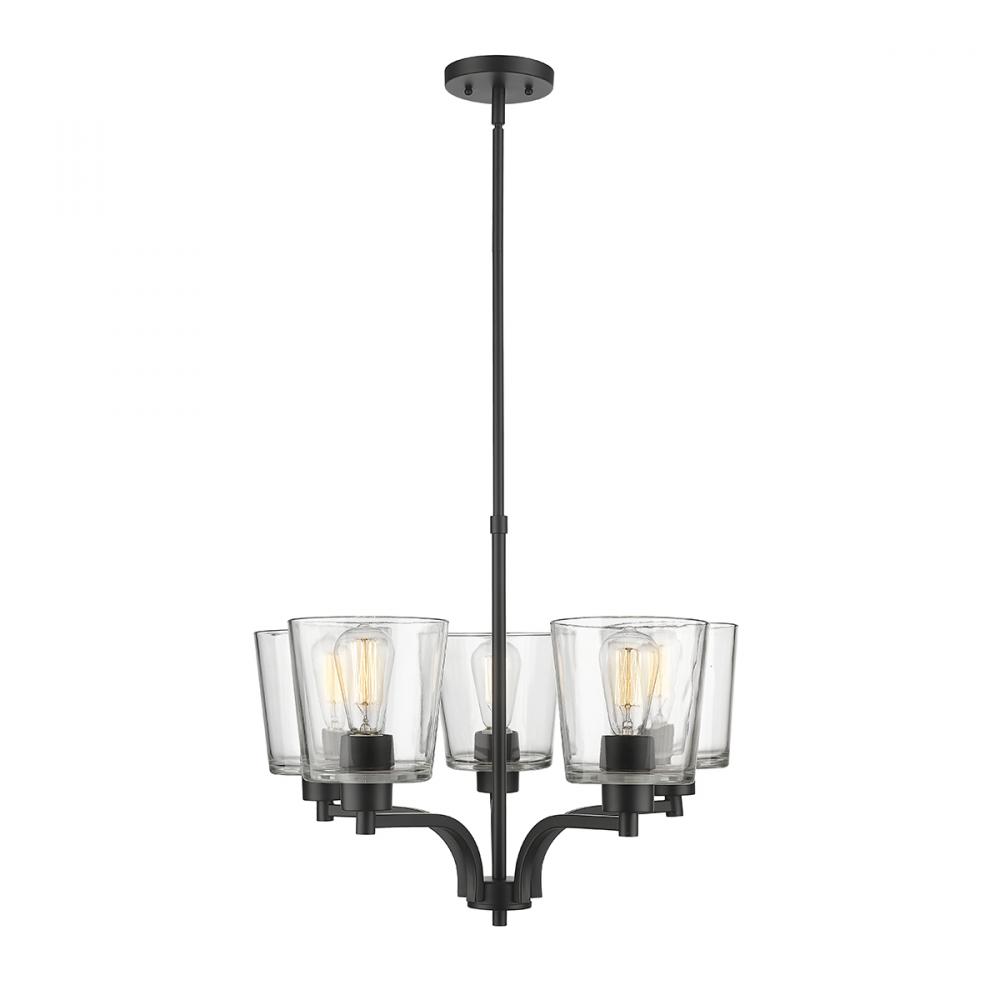 Evalon 5-Light Chandelier Ceiling Light Matte Black