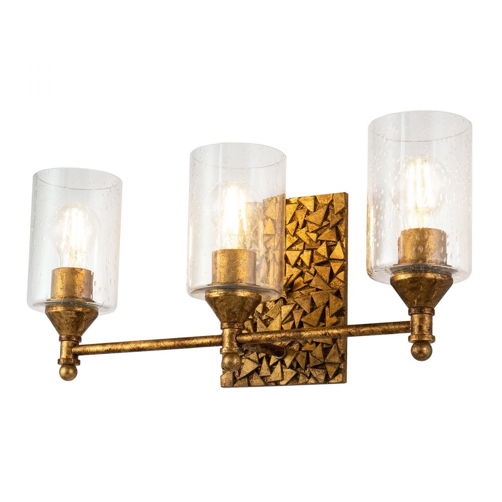 Mosaic 3-Light Vanity Light In Antique Gold