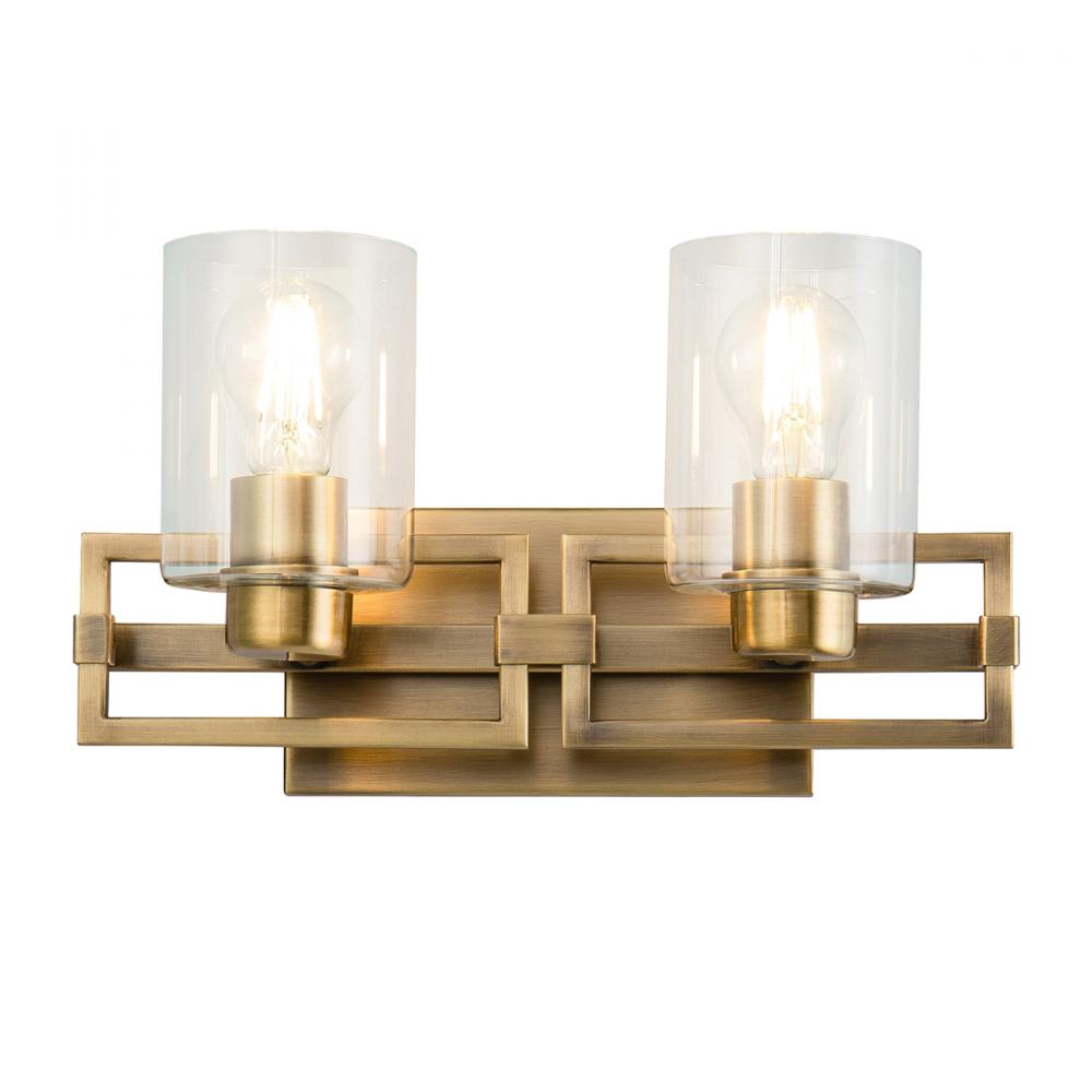 Estes 2 Light Bath Vanity Light In Aged Brass