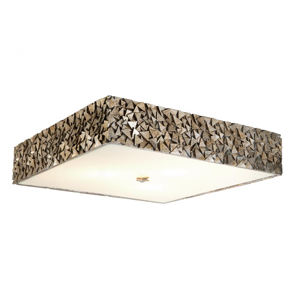 Mosaic Square 3-Light Flush in Silver