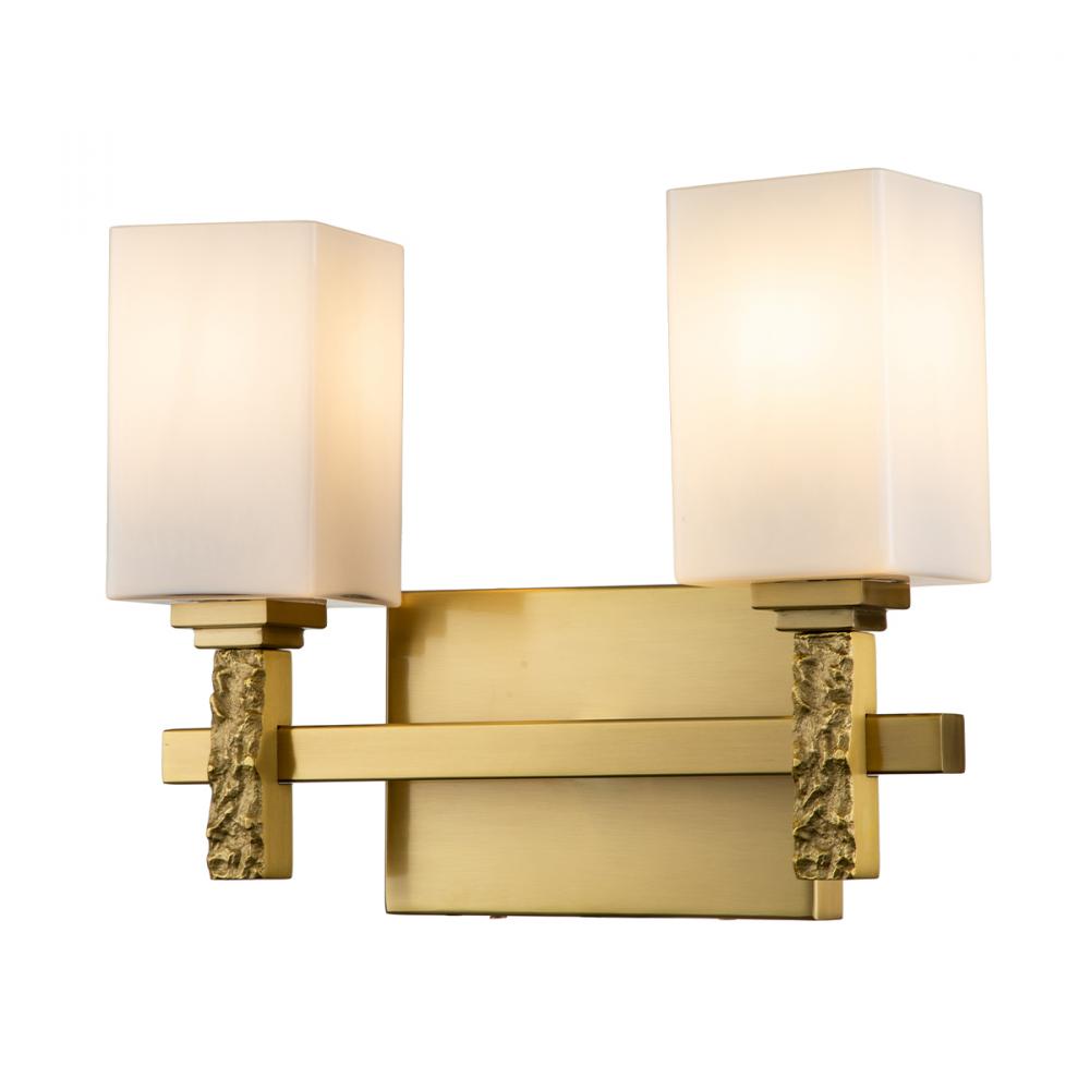 Jack 2 Light Bath Bar in Aged Brass