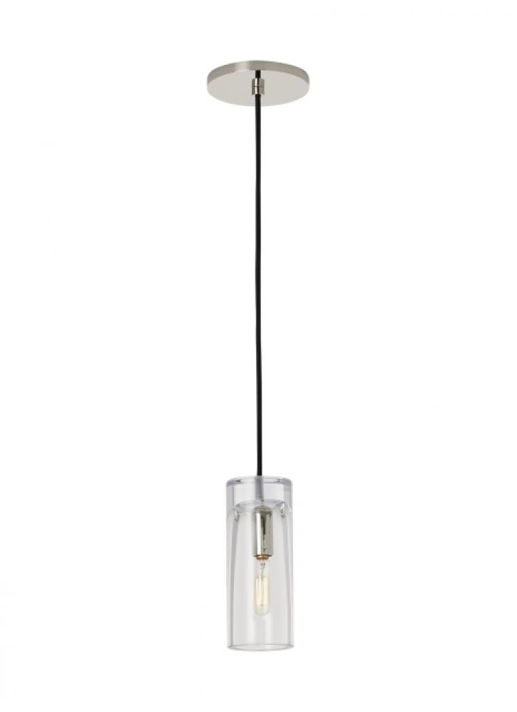 Sean Lavin Horizon 1-light dimmable small accent pendant with polished nickel finish and glass shade