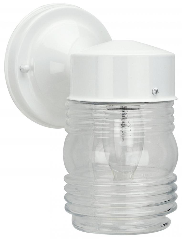 Outdoor 1 Light Outdoor Lantern, White Finish