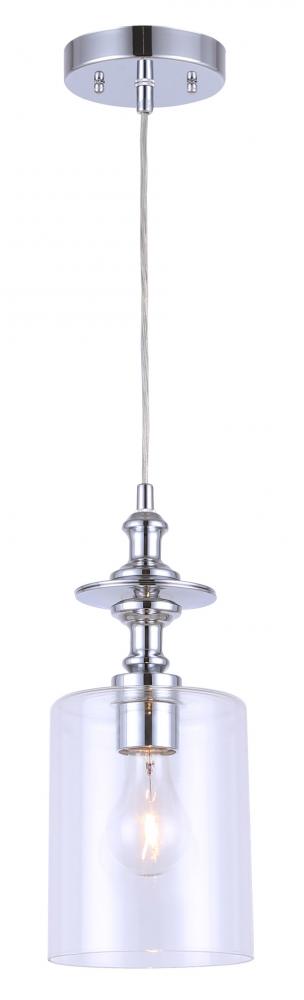 York, 1 Lt Cord Pendant, Clear Glass, 100W Type A, 5 1/2" x 60"