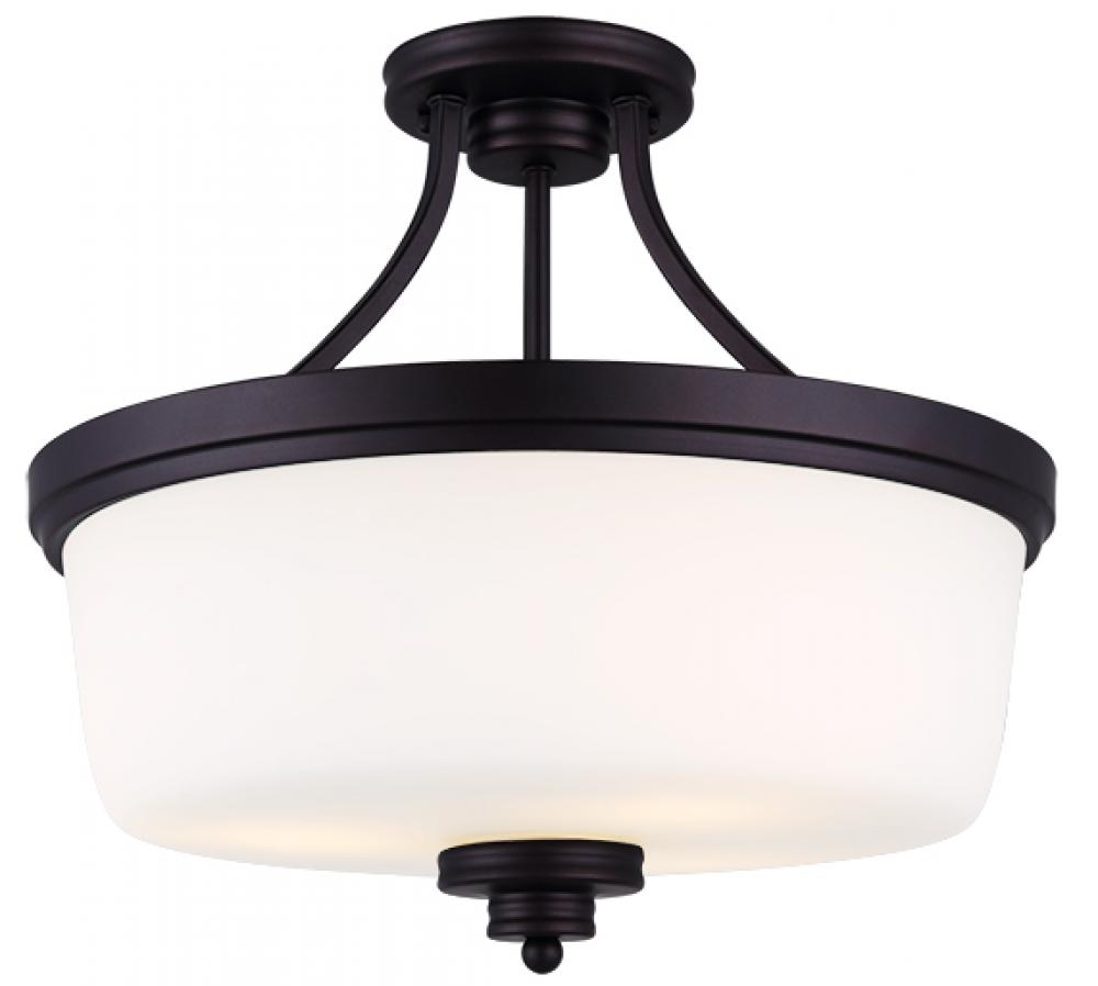 Jackson 3 Light Semi Flush, Bronze Finish