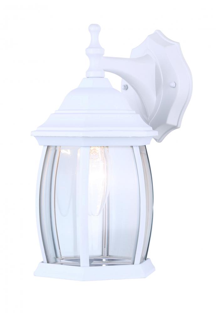 Outdoor 1 Light Outdoor Lantern, White Finish