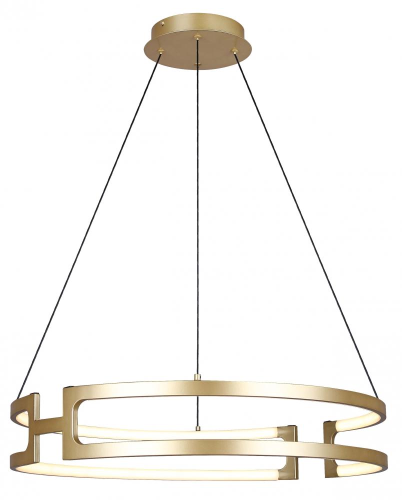 BETTONY, 24" W Cord LED Chandelier, Silicone, 30W LED (Int.), Dimm.,3000K 2100L, 4000K 2200Ls