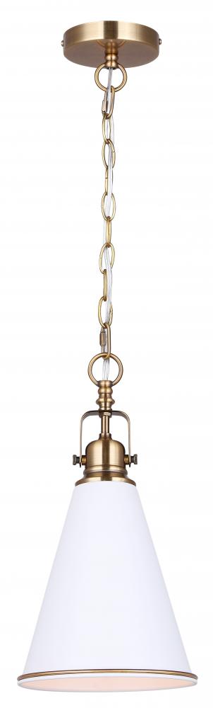 OLLIE, IPL2195B01WHG, GD + MWH Color, 1 Lt Chain Pendant, 60W Type A, 7.5inch W x 18.5 - 78inch H