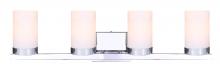 Canarm IVL429A04CH - Milo, 4 Lt Vanity, Flat Opal Glass, 100W Type A, 30" W x 8" H x 6" D