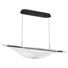 Nuvo 62/2023 - Geneva; 46 Inch LED Island Pendant; Matte Black; Silk Screened Acrylic Lens