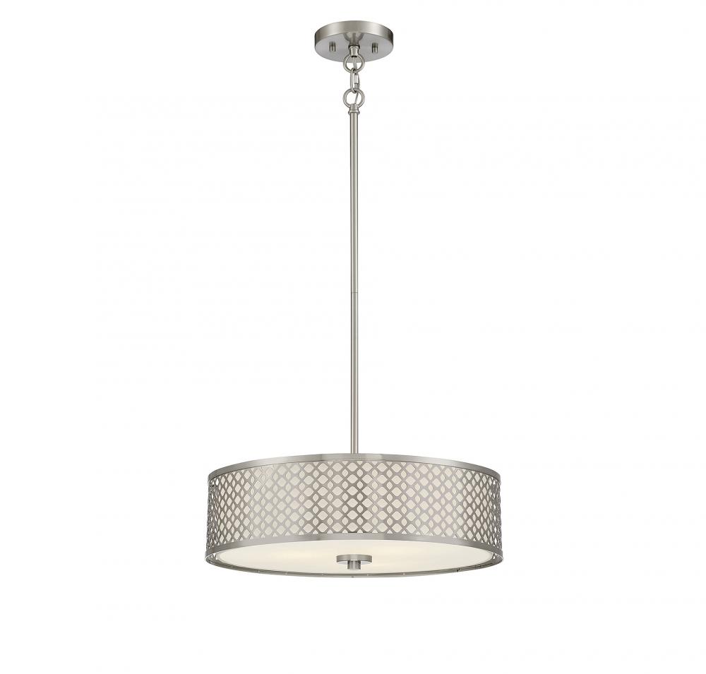 3-Light Pendant in Brushed Nickel