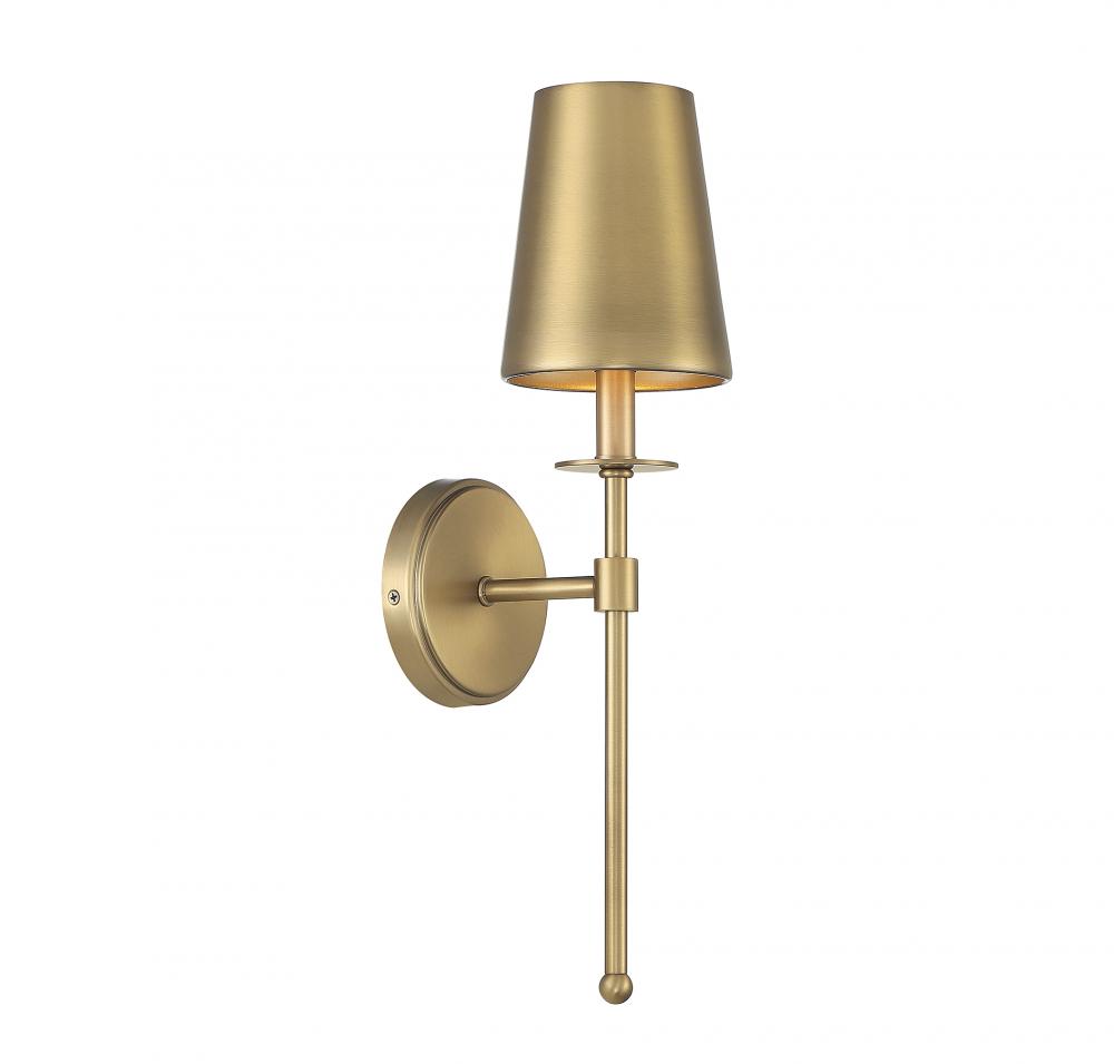 1-Light Wall Sconce in Natural Brass