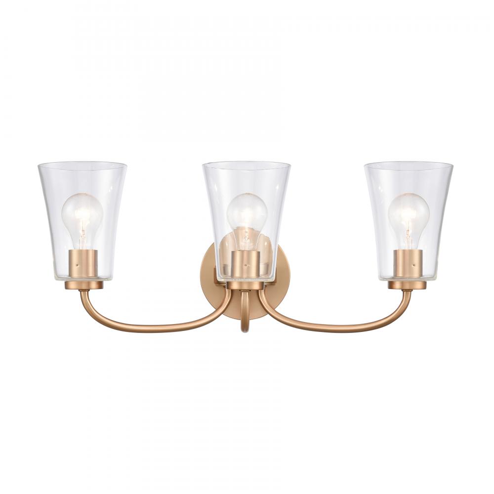 Emily 23'' Wide 3-Light Vanity Light - Brushed Gold