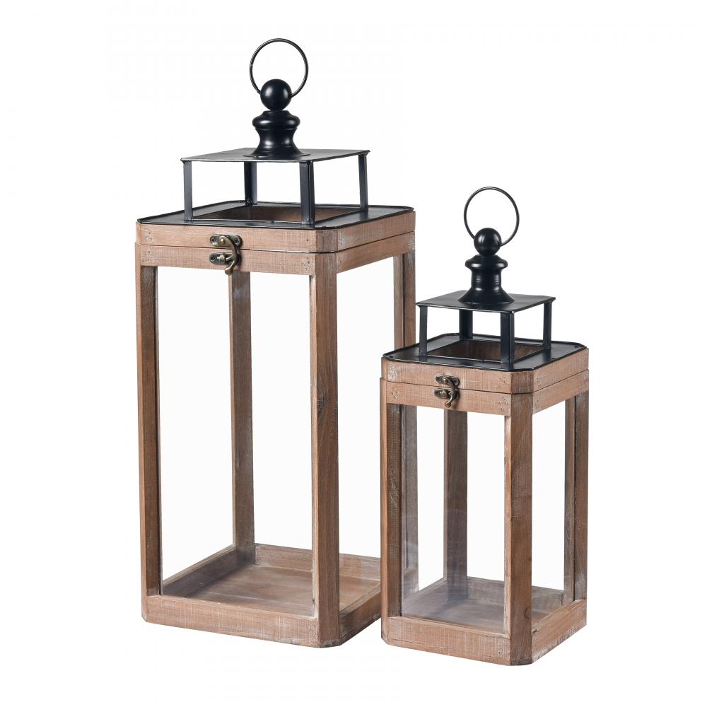 Dowd Lantern - Set of 2 Brown